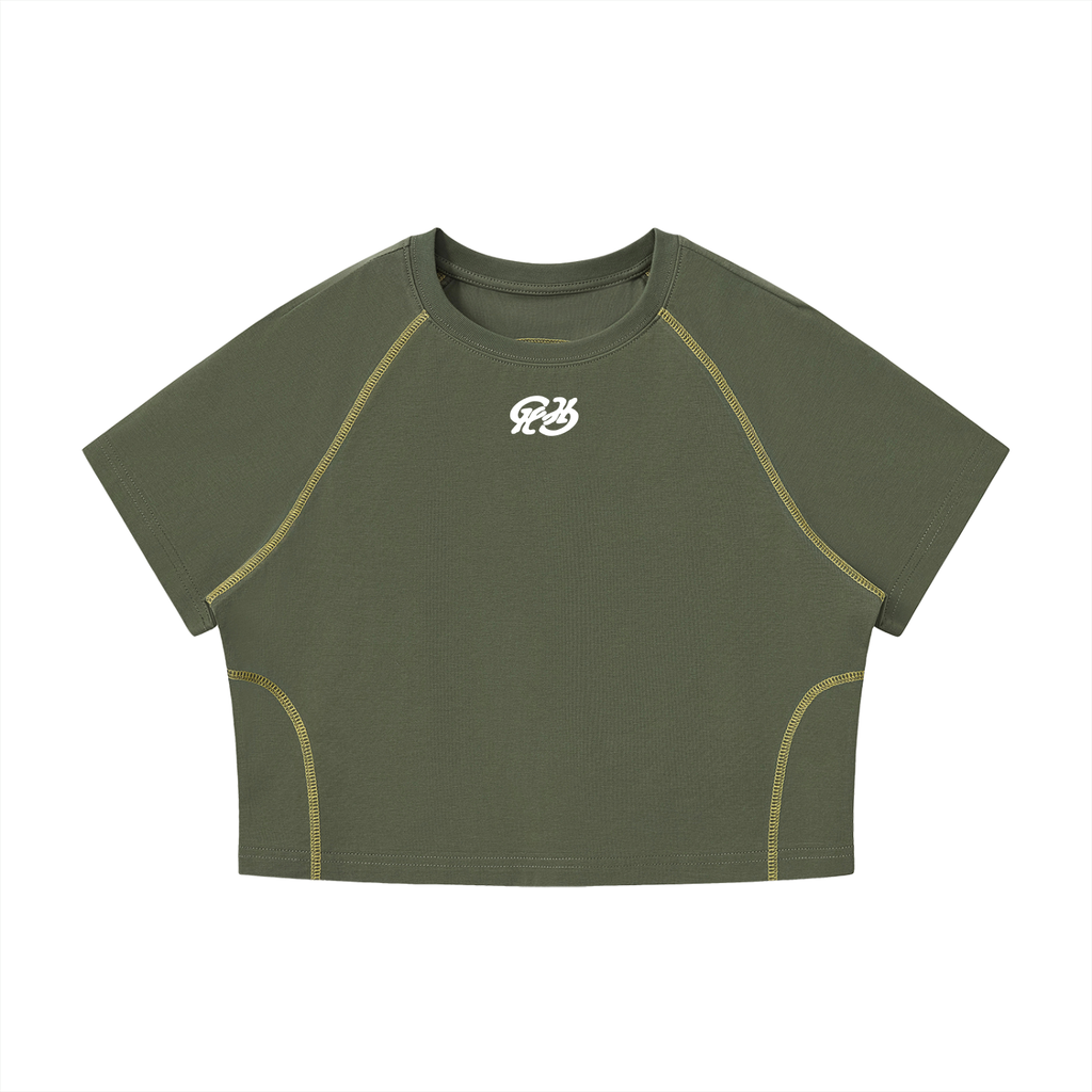 Chronicle Hill Stitch Raglan Cropped T-Shirt